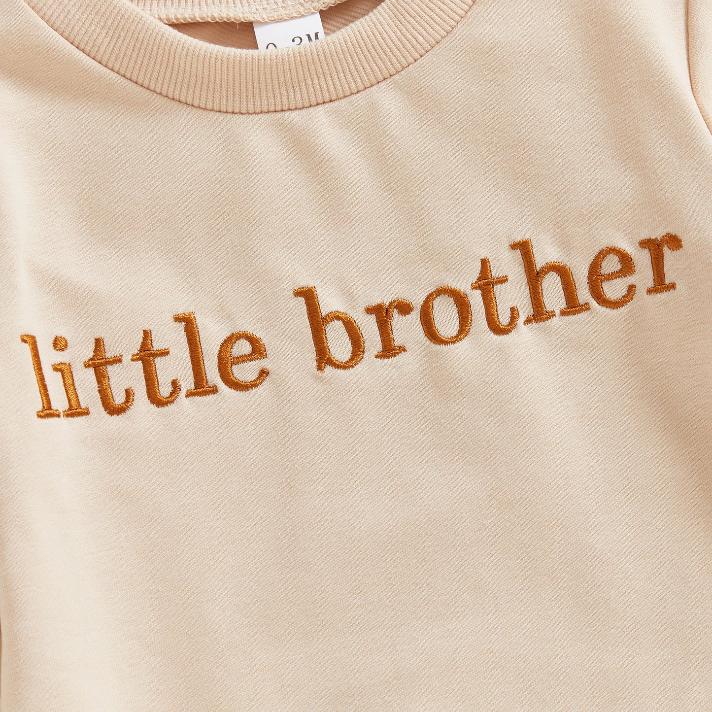 Baby Girls Boys Little Brother Sister Fall Romper Letter Embroidery Long Sleeve Round Neck Bubble Jumpsuit