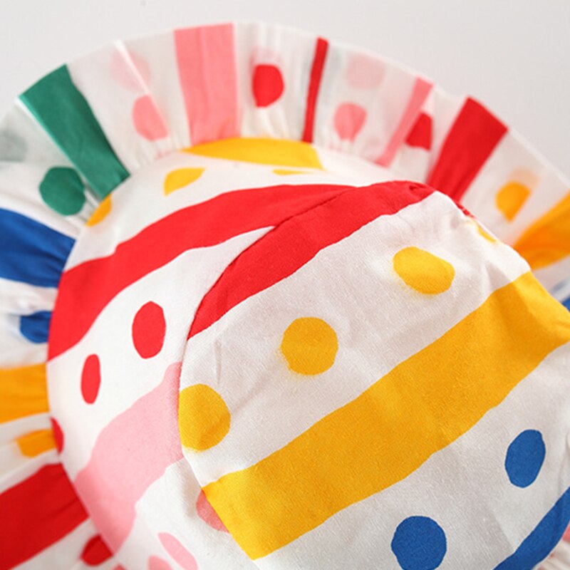 Polka Dot Bow Tie Girl Dress With Hat Set