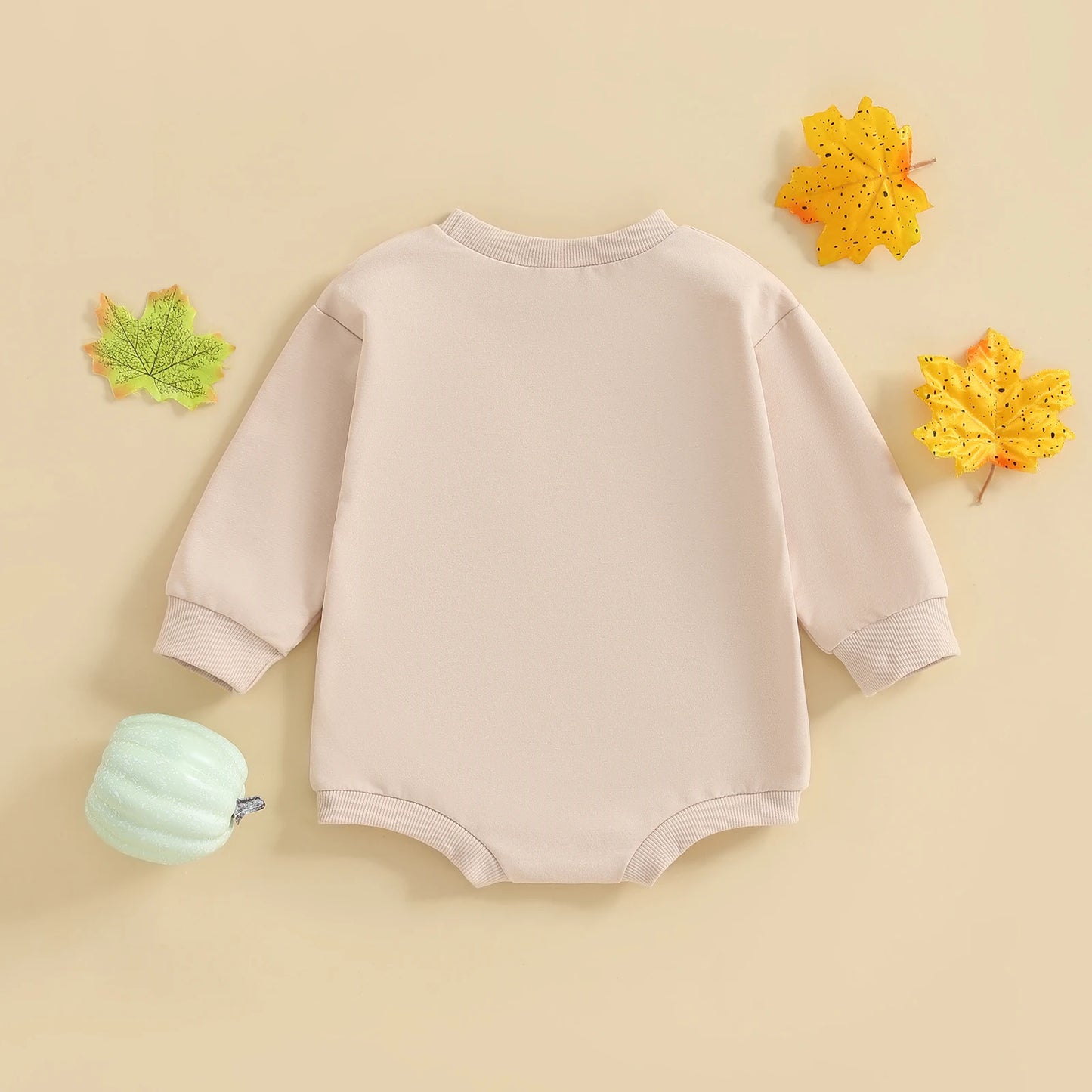 Baby Girl Halloween Bodysuit Long Sleeve Bow Ghost Pumpkin Print Bubble Romper Fall Playsuit