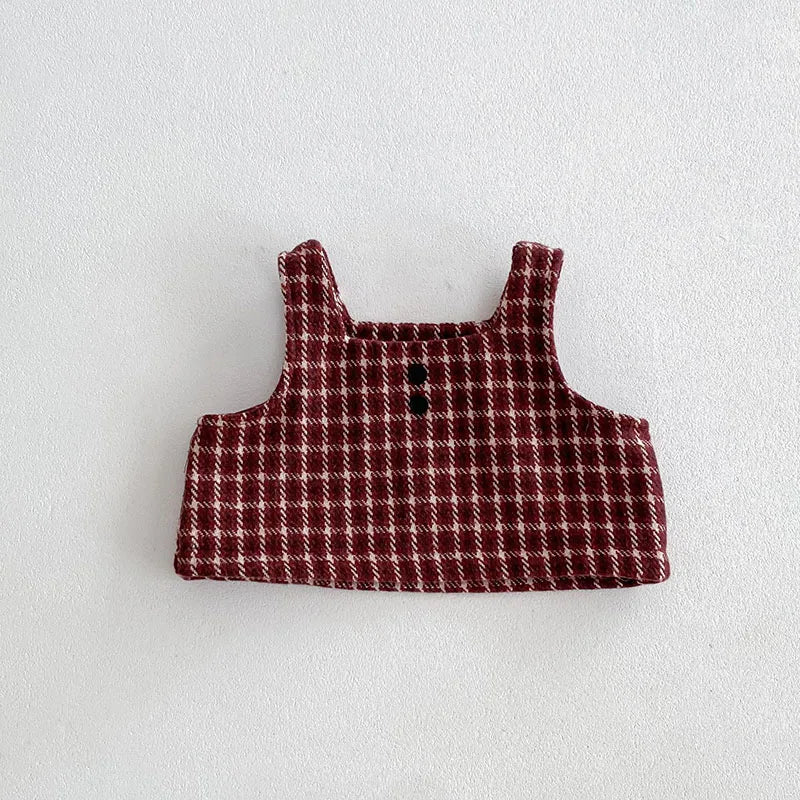Retro Tweed Vest and Shorts Outfit Set