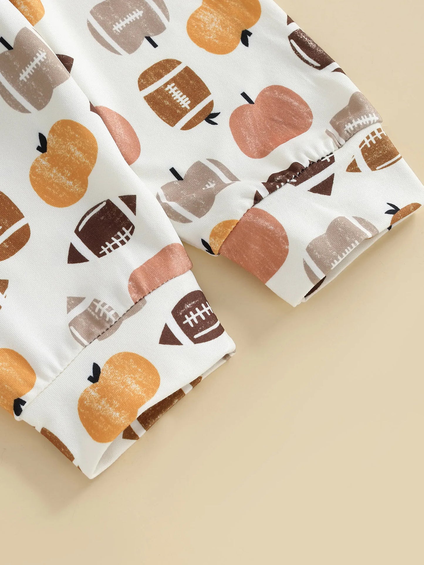 Baby Toddler Boys 2Pcs Game Day Fall Set Long Sleeve Football Embroidery Pullover Top and Pumpkin Print Pants Outfit