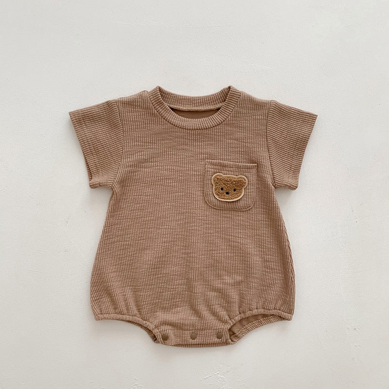 Teddy Bear Pocket bodysuit Romper
