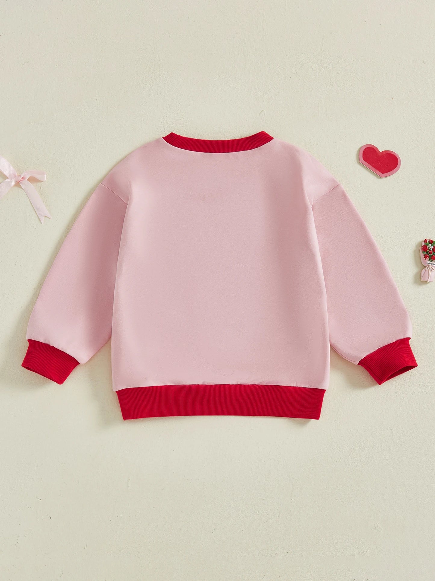 Toddler Girl Valentine s Day Autumn Long Sleeve Crew Neck Heart Print Pullover Top