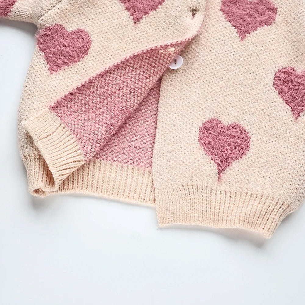 Heart Print 2 Piece Sweater Set