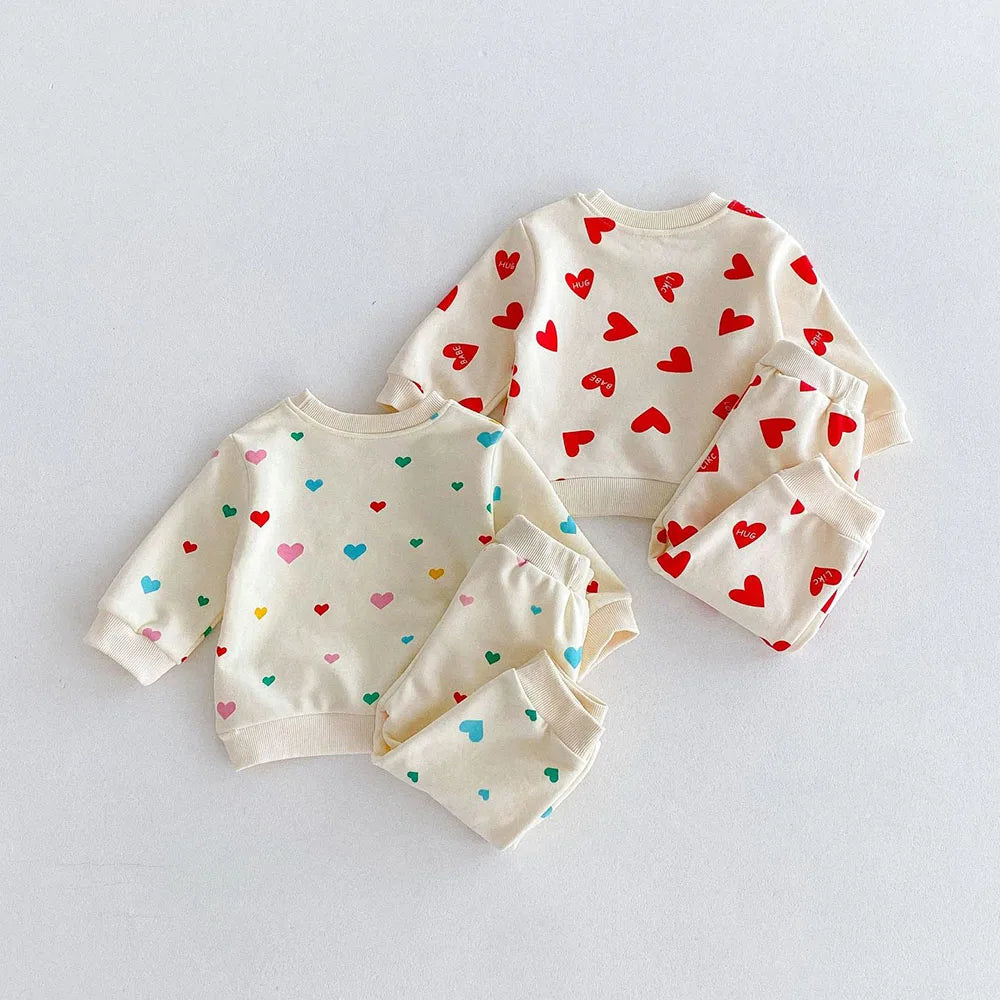 Colorful Heart Jogger Set