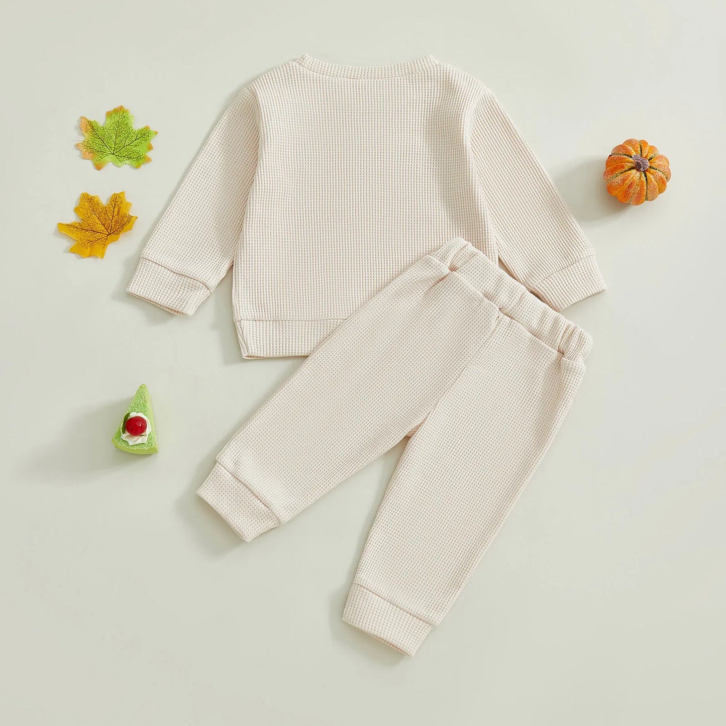 Baby Toddler Boy s2Pcs Little Turkey Thanksgiving Outfit Turkey Letter Embroidery Long Sleeve Pullover Top Elastic Waist Solid Pants Jogger Set