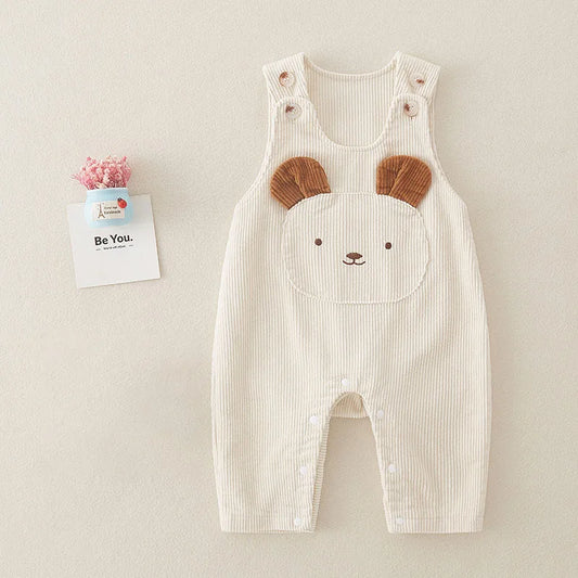 Corduroy Cartoon Bear Jumpsuit Romper