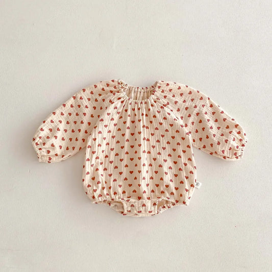 Plaid Hearts Girls Romper