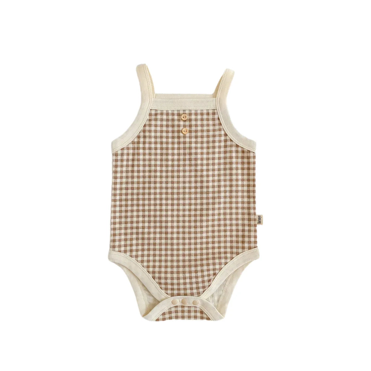 Baby Girl Plaid Camisole Bodysuit Romper