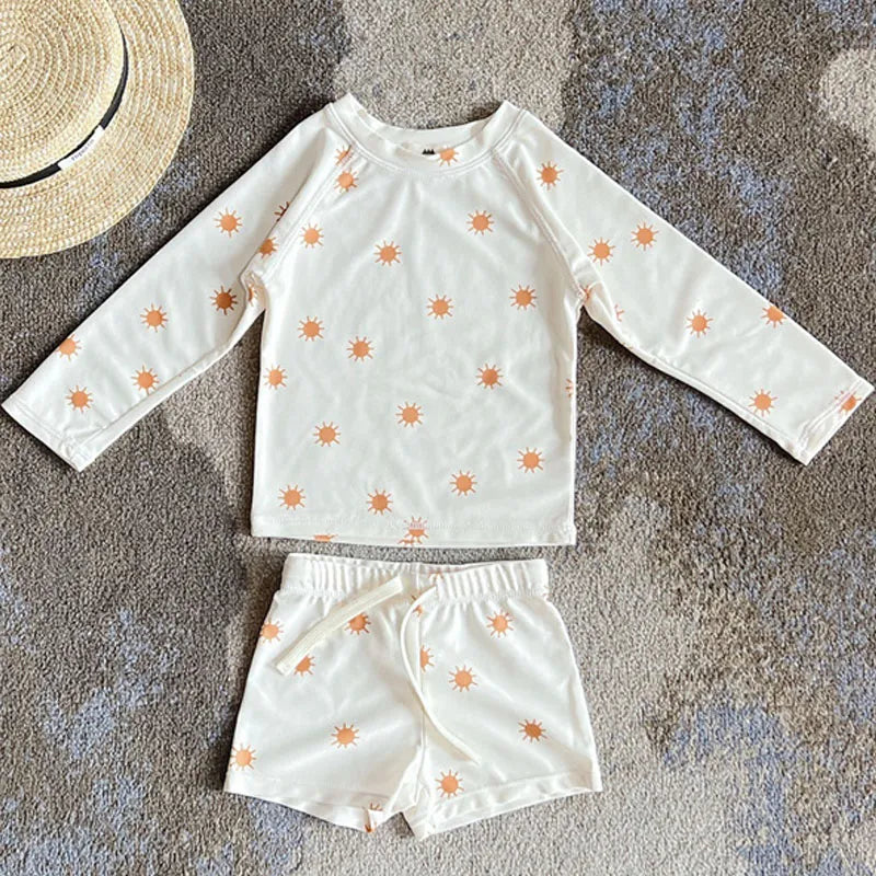 Long Sleeve Printed Swimwear Set