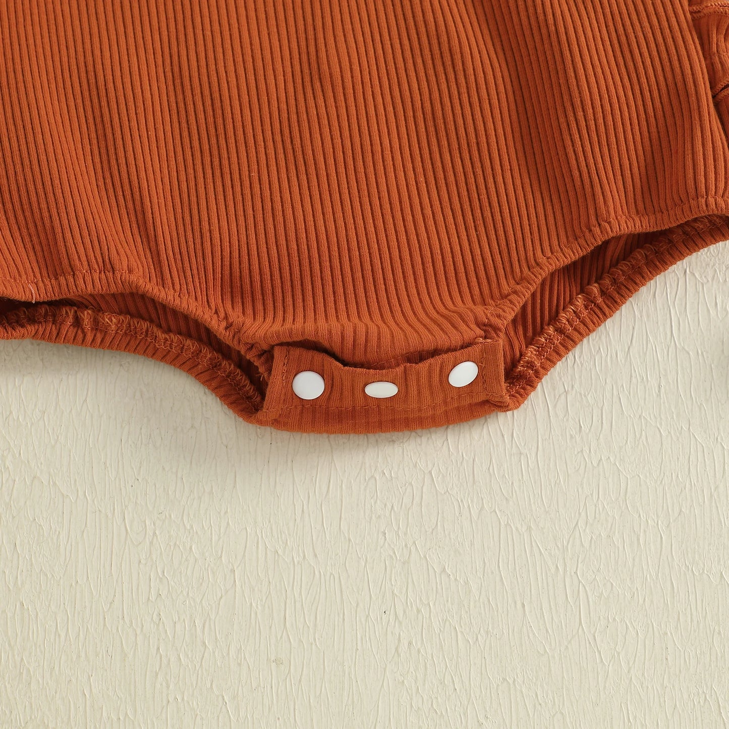 Baby Girl Pumpkin Embroidered Jumpsuit Halloween Fall Long Sleeve Round Neck Ruffle Romper