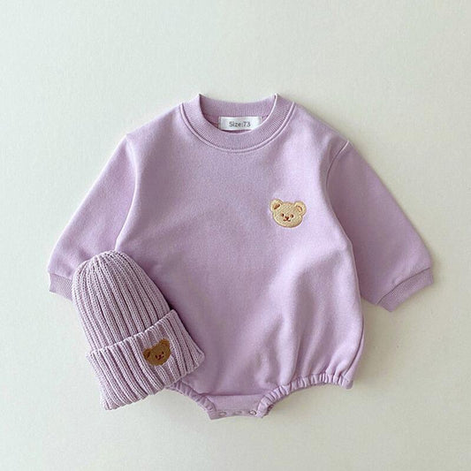Teddy Bear Sweatshirt Bodysuit Romper