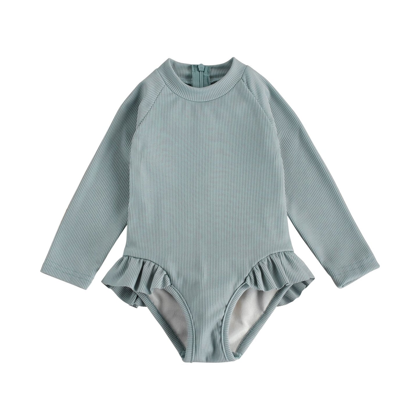 Toddler Girls Long Sleeve Frill One Piece Swimsuit