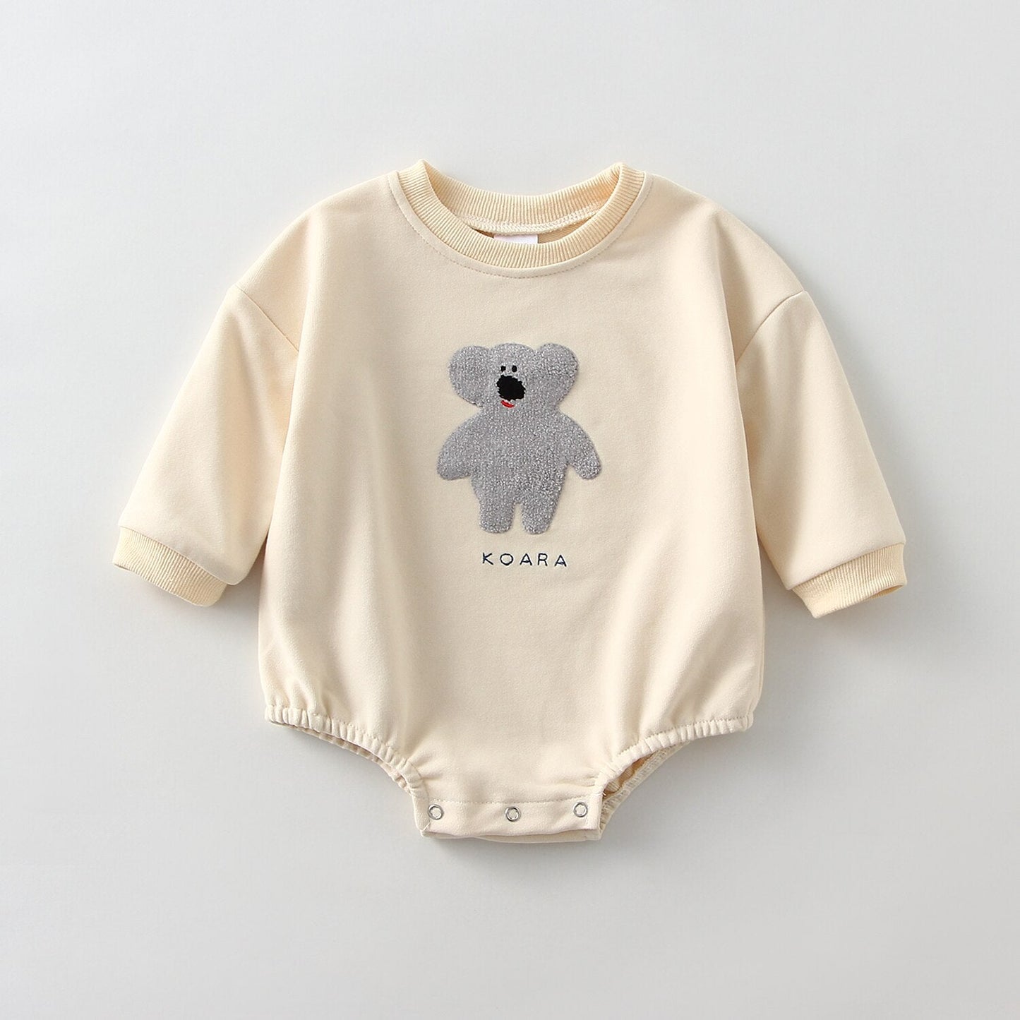 Long Sleeve Cartoon Embroidered Overalls Bodysuits Romper