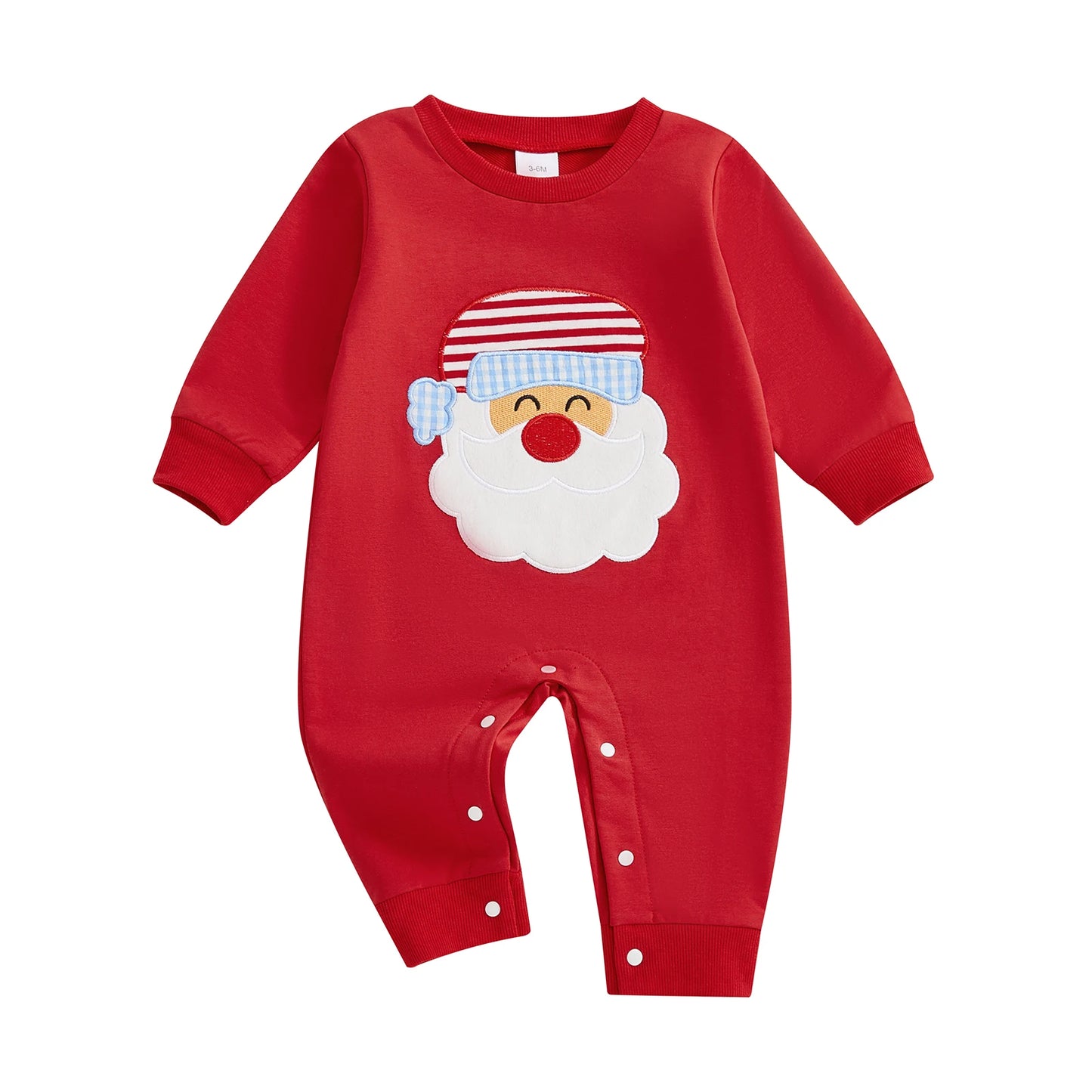 Baby Boy Girl Christmas Romper Santa Claus Crew Neck Long Sleeve Jumpsuit Cute Winter Clothes