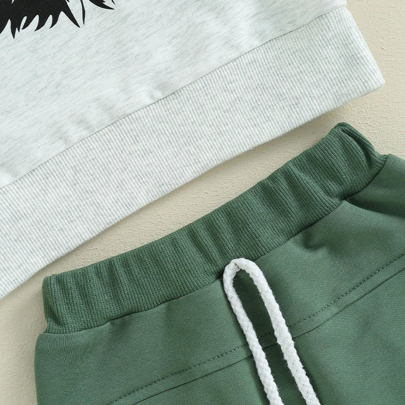 Toddler Baby Boy 2Pcs Football Bird Gang Outfits Birds Eagles Sunglasses Long Sleeve Top Jogger Pants Set