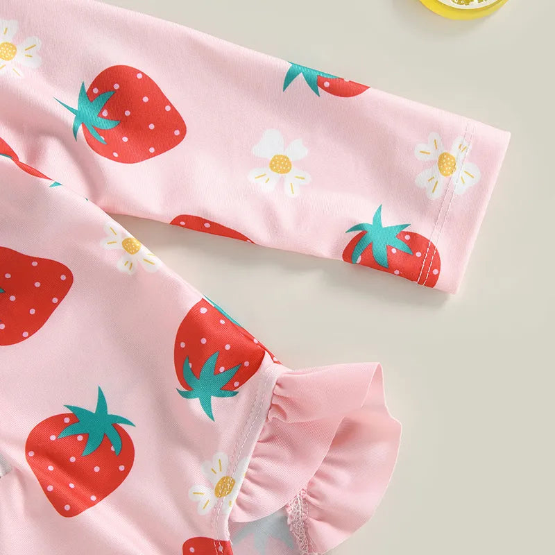 Baby Girl 2 Pcs Long Sleeve Cute Swimwear Set