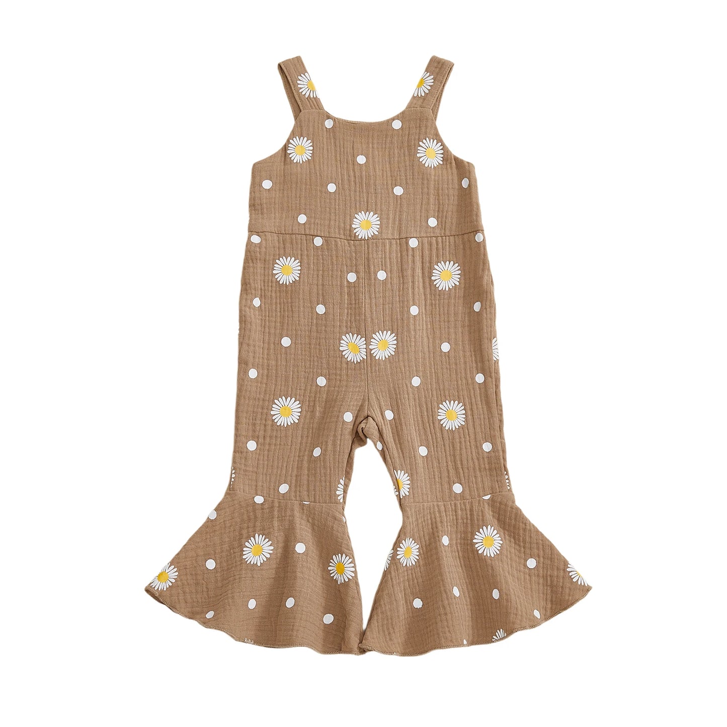 Baby Toddler Girls Summer Overalls Infants Sleeveless Daisy Floral Print Suspender Flared Pants