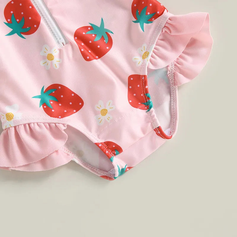 Baby Girl 2 Pcs Long Sleeve Cute Swimwear Set
