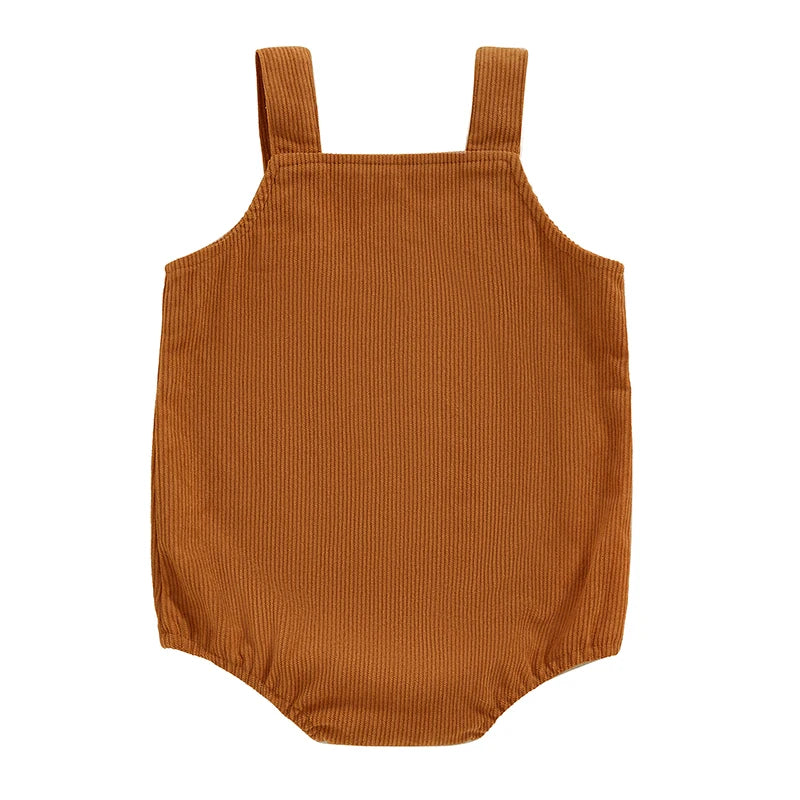 Baby Boys Girls Thanksgiving Overalls Romper Football Turkey Embroidery Sleeveless Square Neck Jumpsuit
