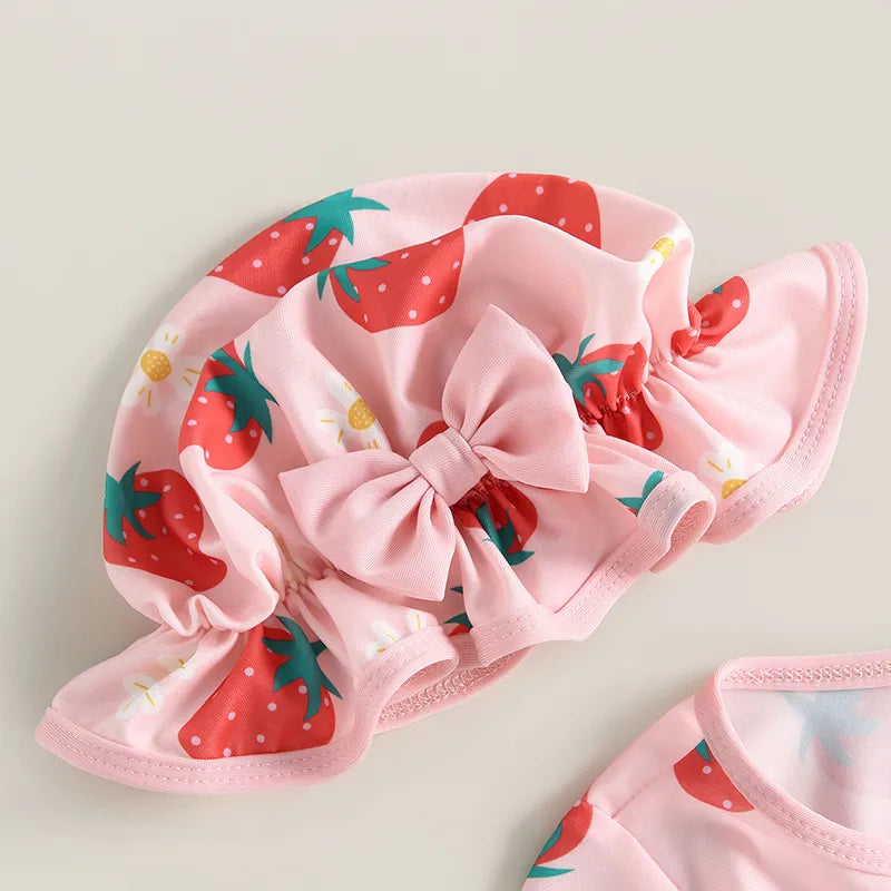 Baby Girl 2 Pcs Long Sleeve Cute Swimwear Set