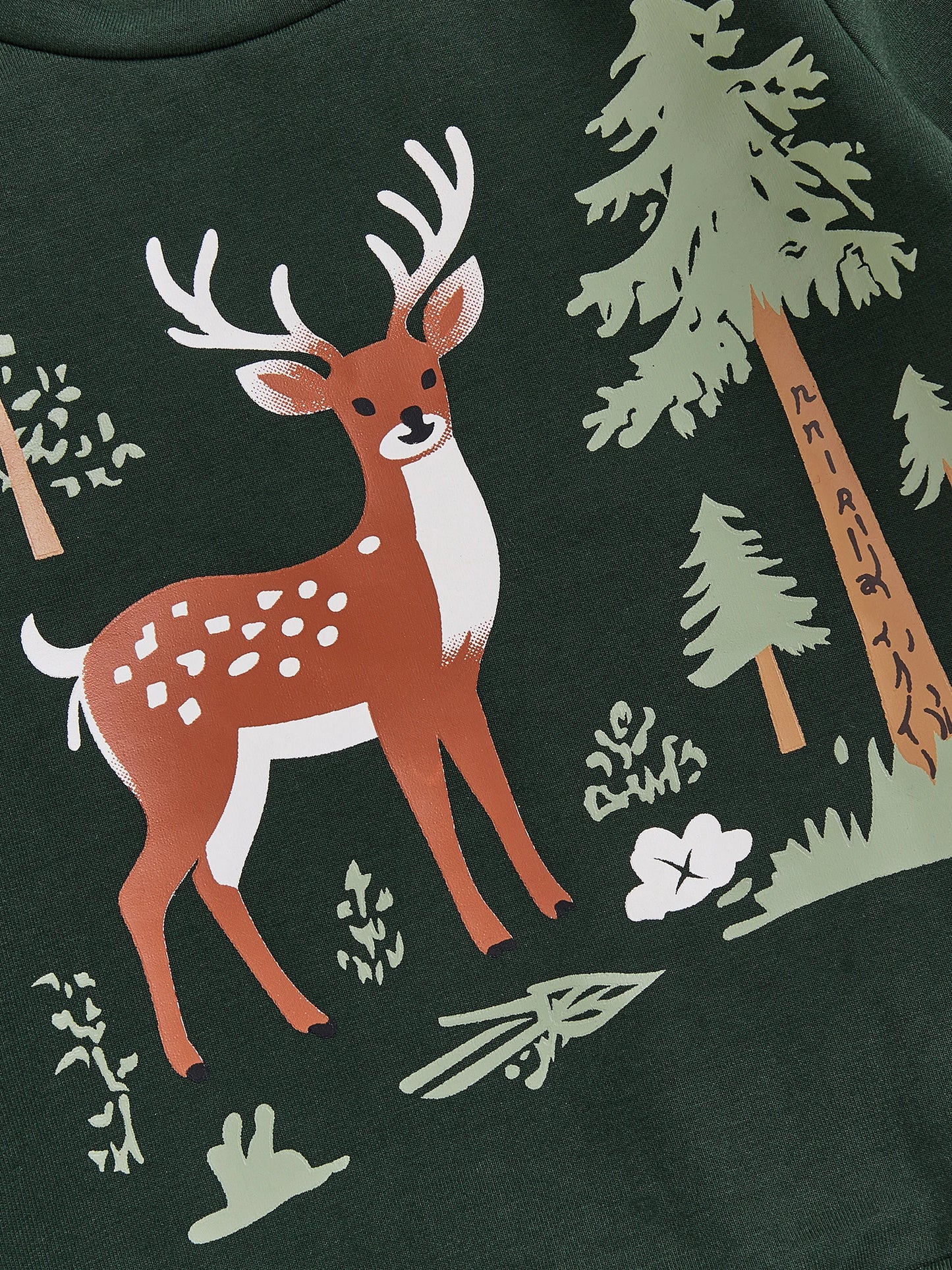 Baby Toddler Boys 2Pcs Christmas Clothes Reindeer Tree Winter Print Long Sleeve Round Neck Pullover Elastic Waist Long Jogger Pants