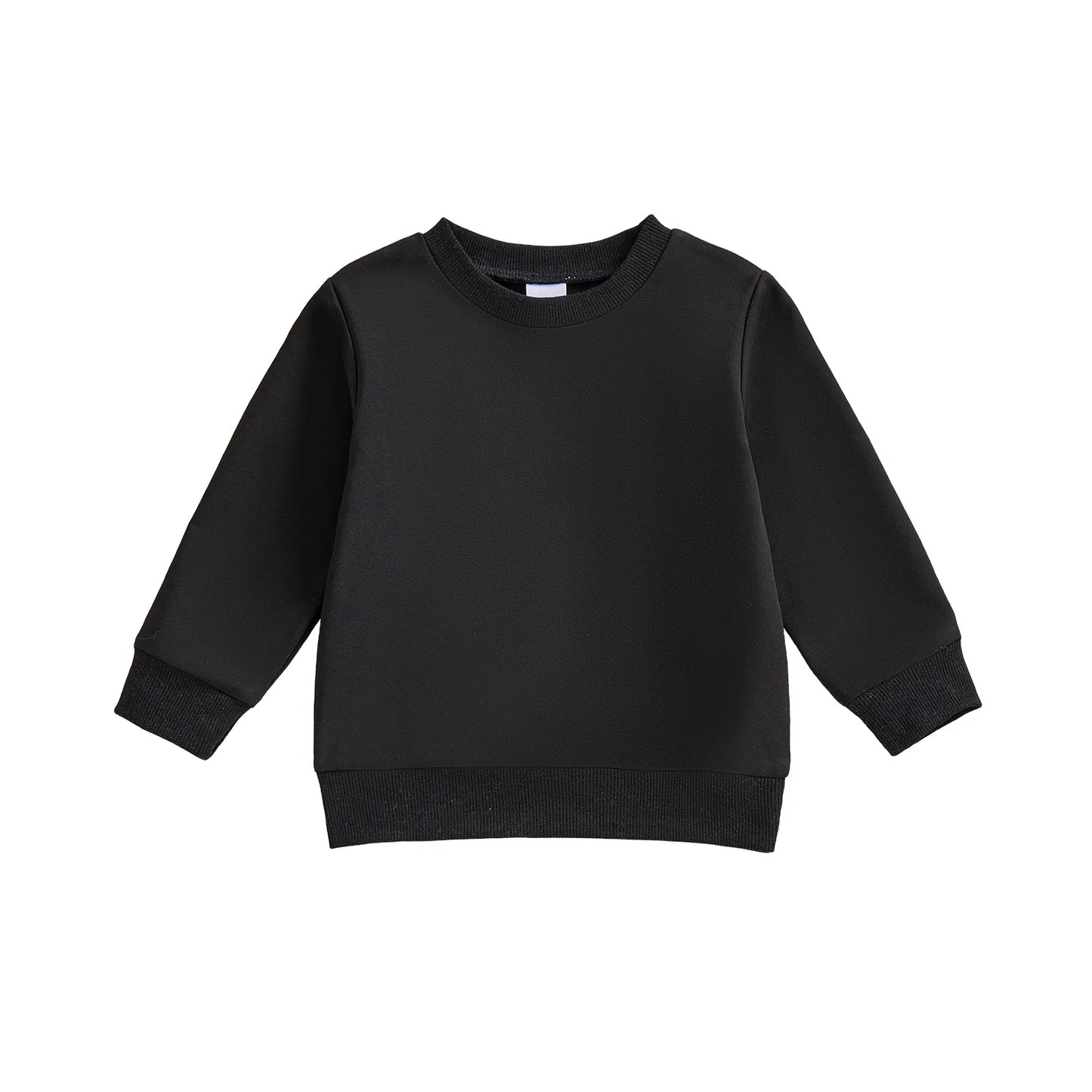 Baby Toddler Girls Boys Spring Fall Casual Loose Fit Stylish Solid Color Crew Neck Long Sleeve Pullover Top