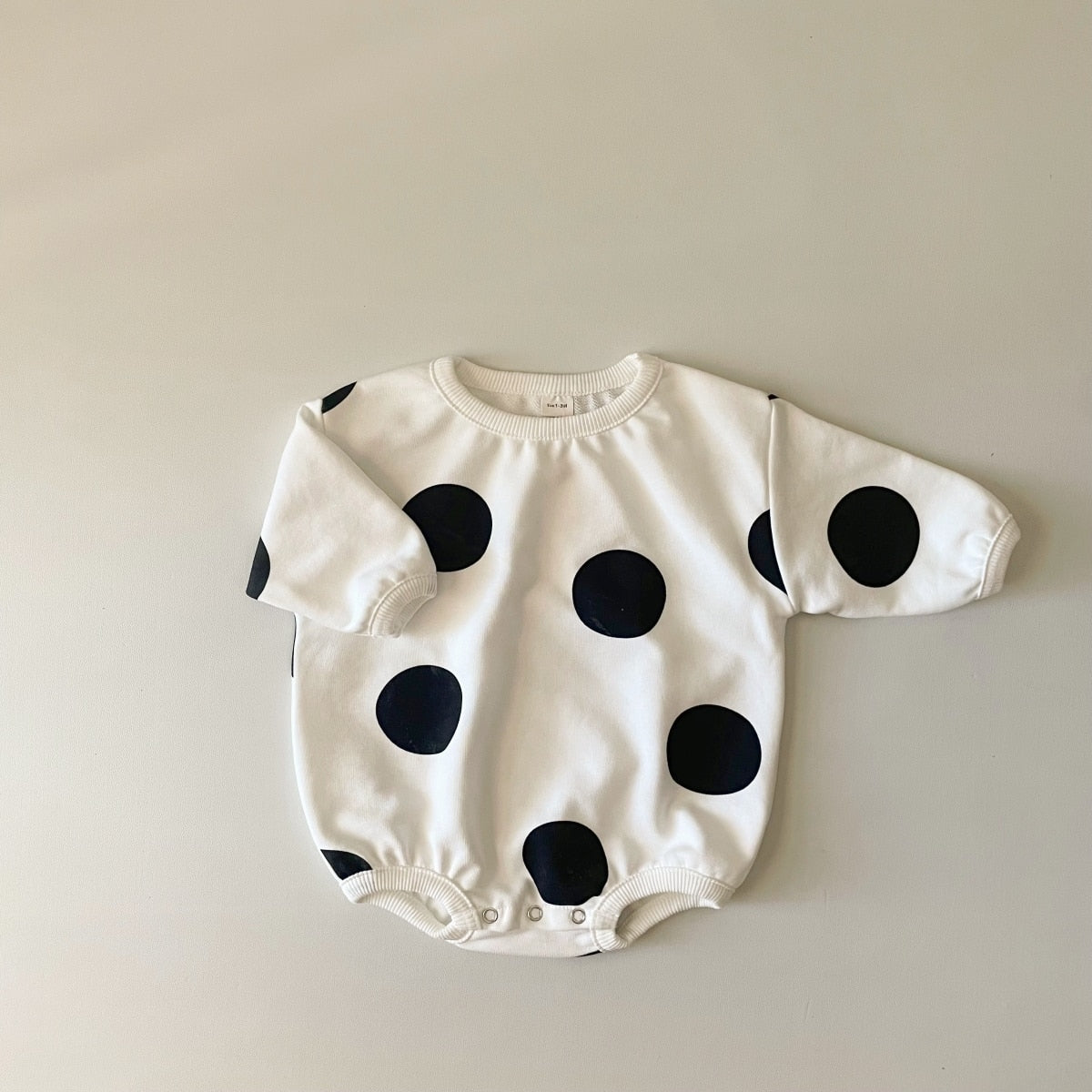 Long Sleeve Polka Dot Bodysuit Romper