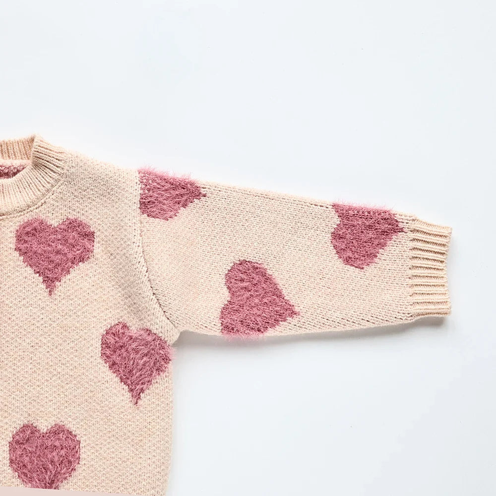 Heart Print 2 Piece Sweater Set