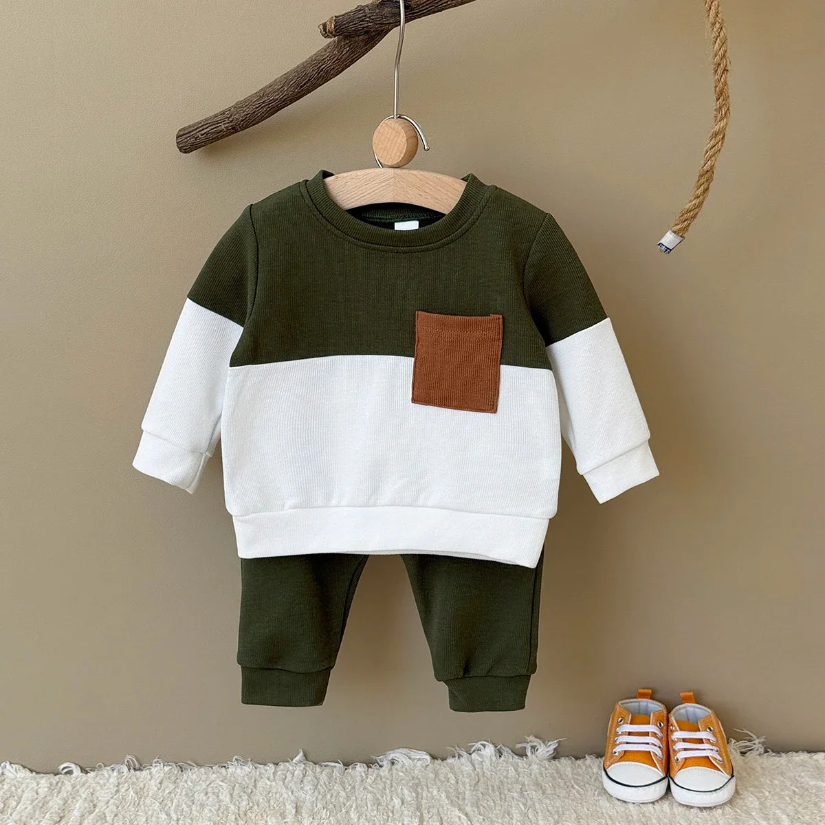 Green Splicing Sports Set