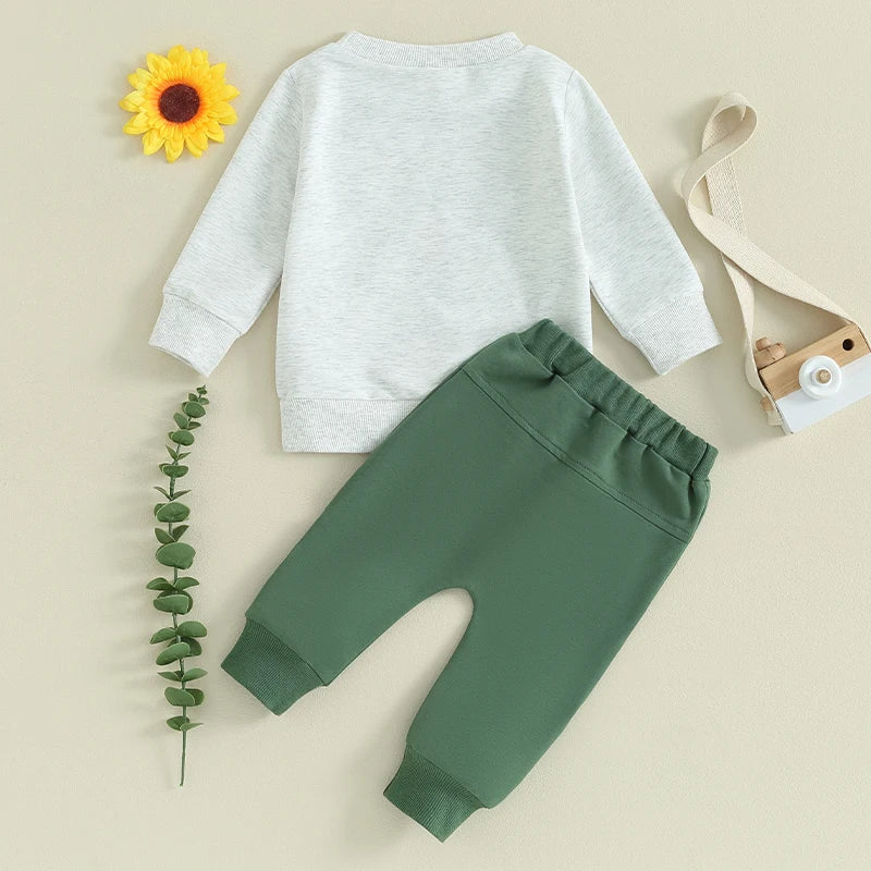 Toddler Baby Boy 2Pcs Football Bird Gang Outfits Birds Eagles Sunglasses Long Sleeve Top Jogger Pants Set