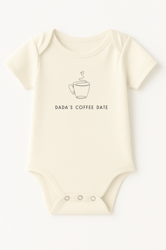 Dada's Coffee Date Organic Baby Bodysuit  Short Sleeve