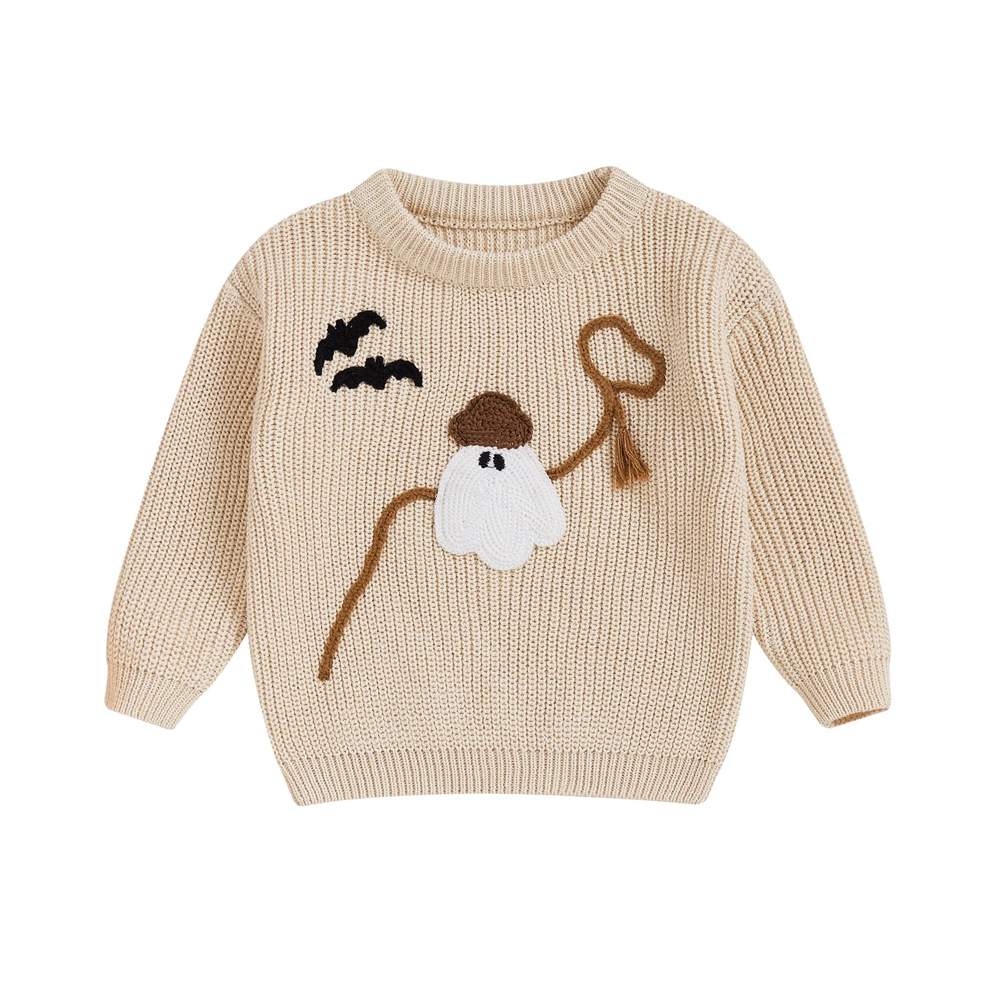 Baby Toddler Kids Boys Girls Halloween Fall Sweater Long Sleeve Round Neck Pumpkin/ Pumpkin Season Truck/Ghost Embroidery Knit Top