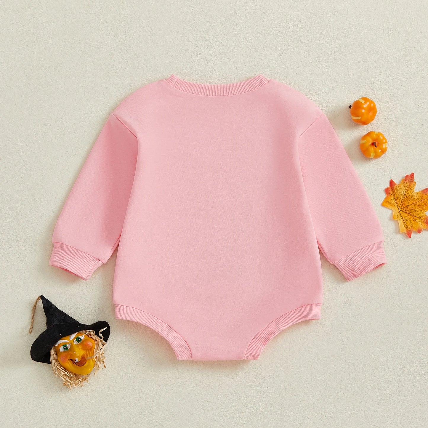 Newborn Baby Girls Halloween Sweatshirt Romper Casual Ghost Print Long Sleeve Jumpsuits Infant Fashion Clothes