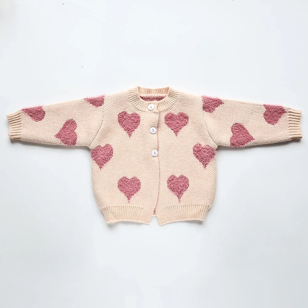 Heart Print 2 Piece Sweater Set