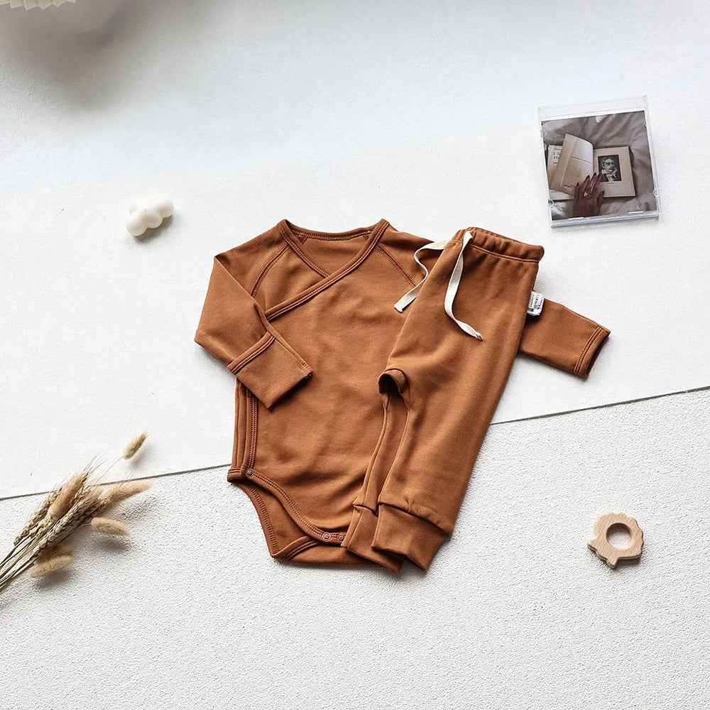 Long Sleeve Bodysuit Romper & Pants Outfit