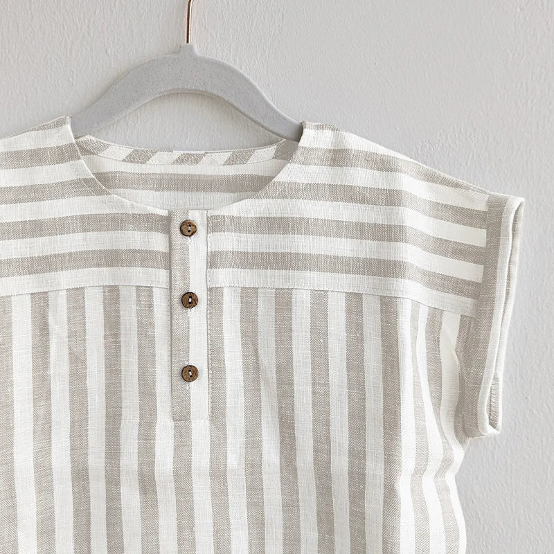 Boys Button Up Linen Shirt