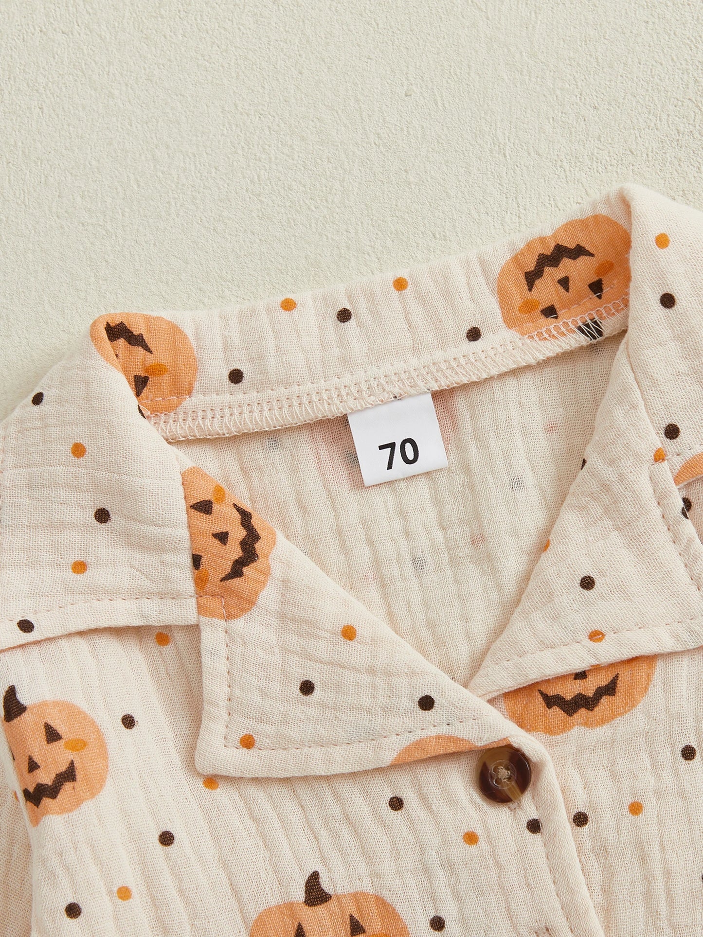 Baby Toddler Boys Girls 2Pcs Halloween Outfit Pumpkin Print Long Sleeve Shirt + Pants Set Loungewear