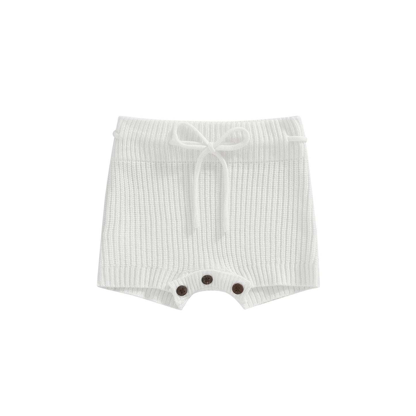 Baby Girls Solid Color Knit Shorts