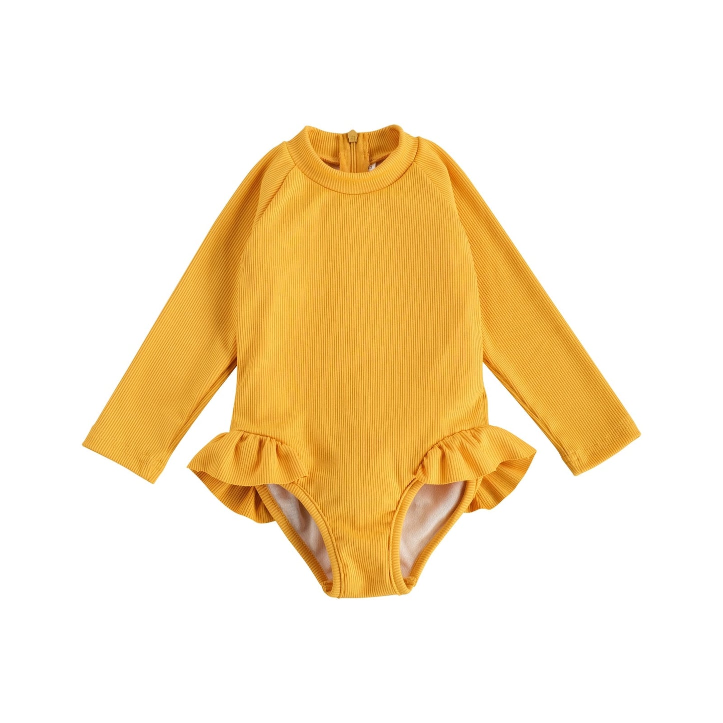 Toddler Girls Long Sleeve Frill One Piece Swimsuit