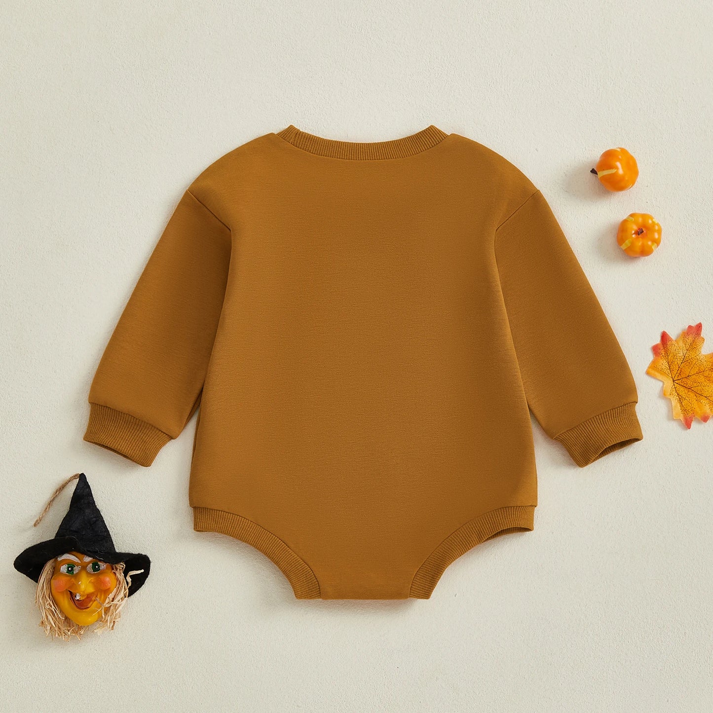Newborn Baby Girls Halloween Sweatshirt Romper Casual Ghost Print Long Sleeve Jumpsuits Infant Fashion Clothes
