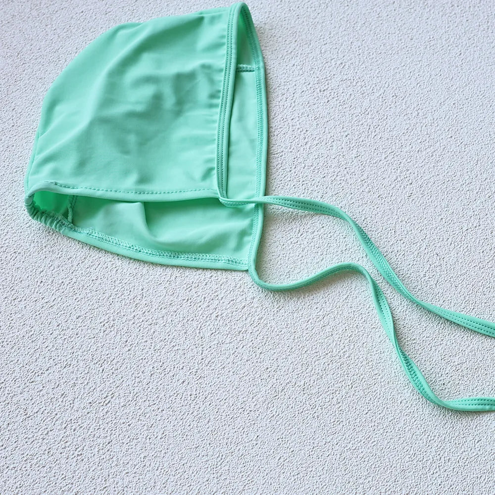 Girls Puff Sleeve 2 Pcs Swimsuit Set