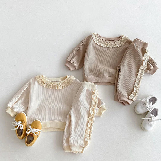 Ruffle Lace Jogger Set