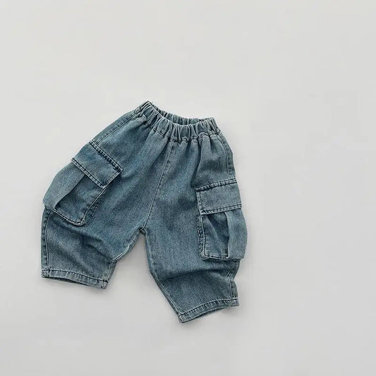 Denim Cargo Loose Pants