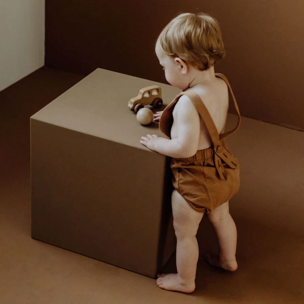 Organic Strap Romper - Fawn