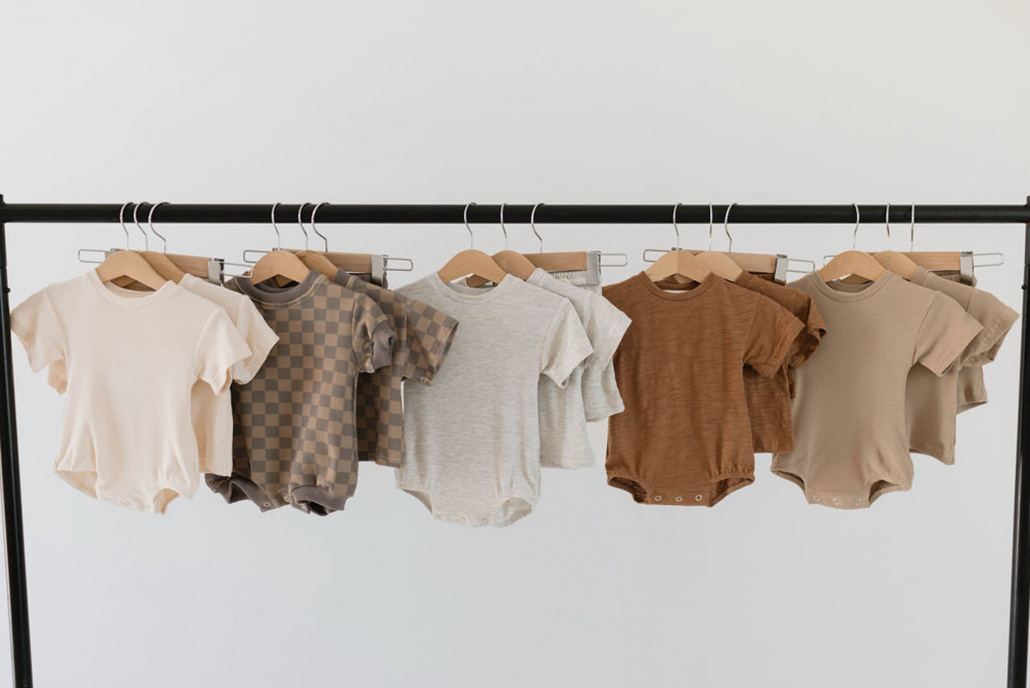 Short Set | Faded Brown Checkerboard