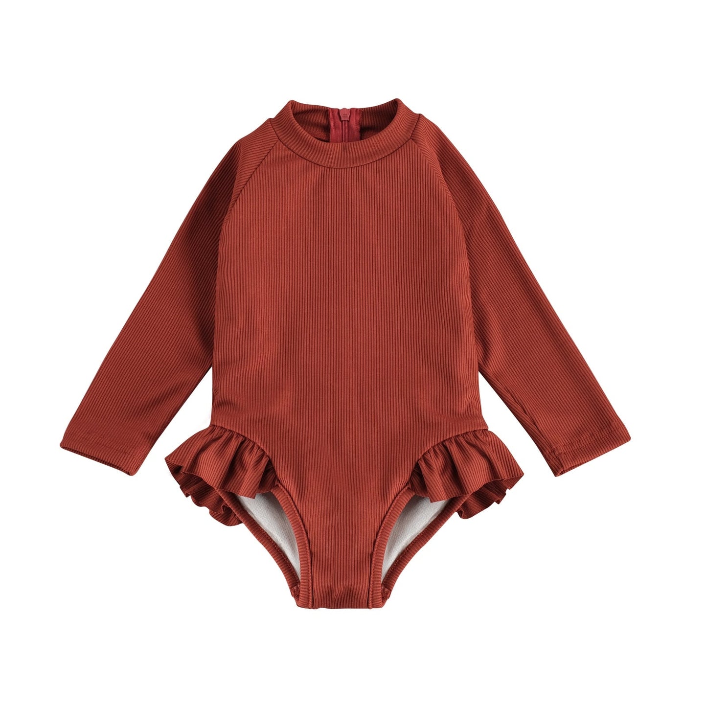 Toddler Girls Long Sleeve Frill One Piece Swimsuit