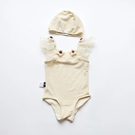 Girls Floral Swimming Suit