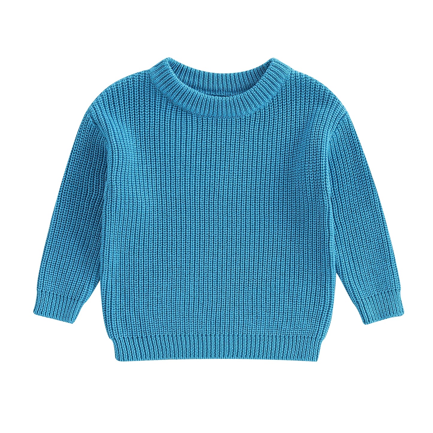 Baby Toddler Girls Boys Sweaters Knitting Pullovers Tops Solid Color Basic Cotton Long Sleeve Sweater Top