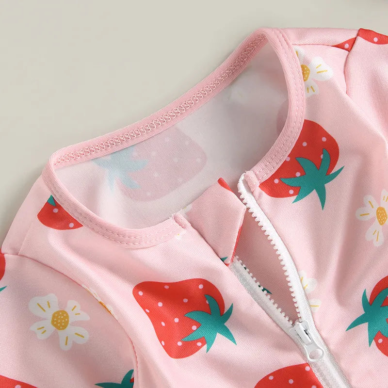 Baby Girl 2 Pcs Long Sleeve Cute Swimwear Set
